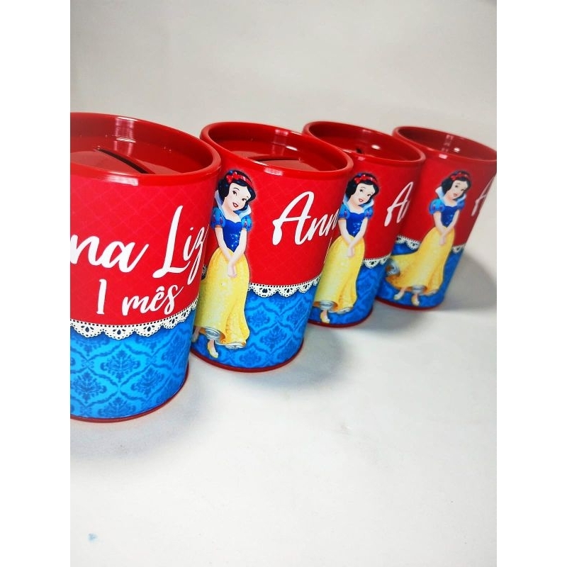 kit cofrinhos personalizados, lembrancinhas para festa, branca de neve, princesas, qualquer tema, kit só um bolinho