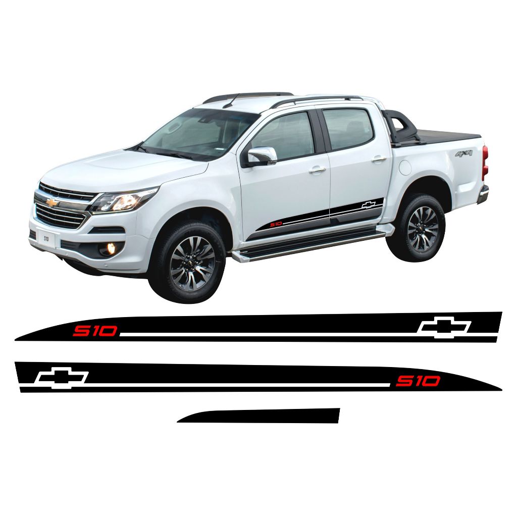 Adesivos Faixa Lateral E Traseira Chevrolet S10 Advantage 2013 A 2020 Sport Acessórios Personalizado Ch128