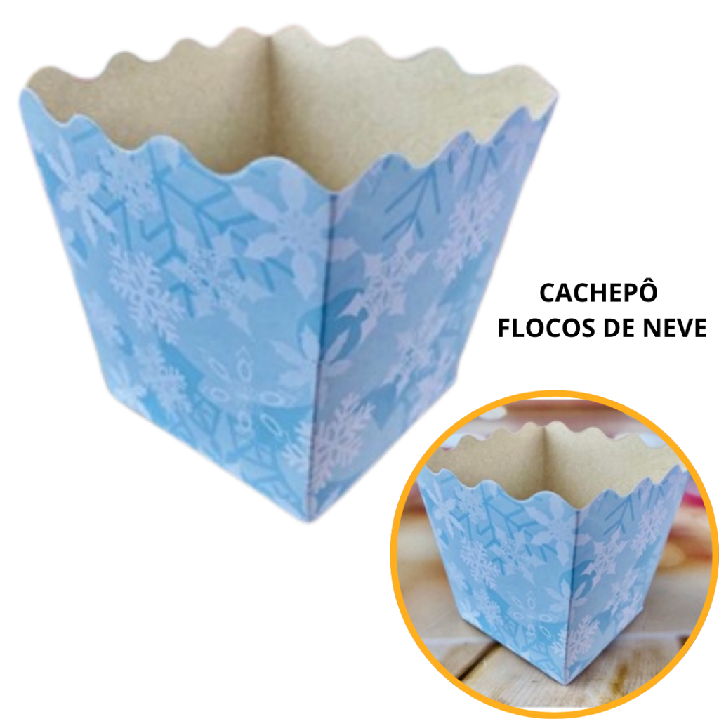 10~50 KIT CACHEPÔ FESTA DECORAÇÃO GELO FLOCO DE NEVE em Oferta na Shopee