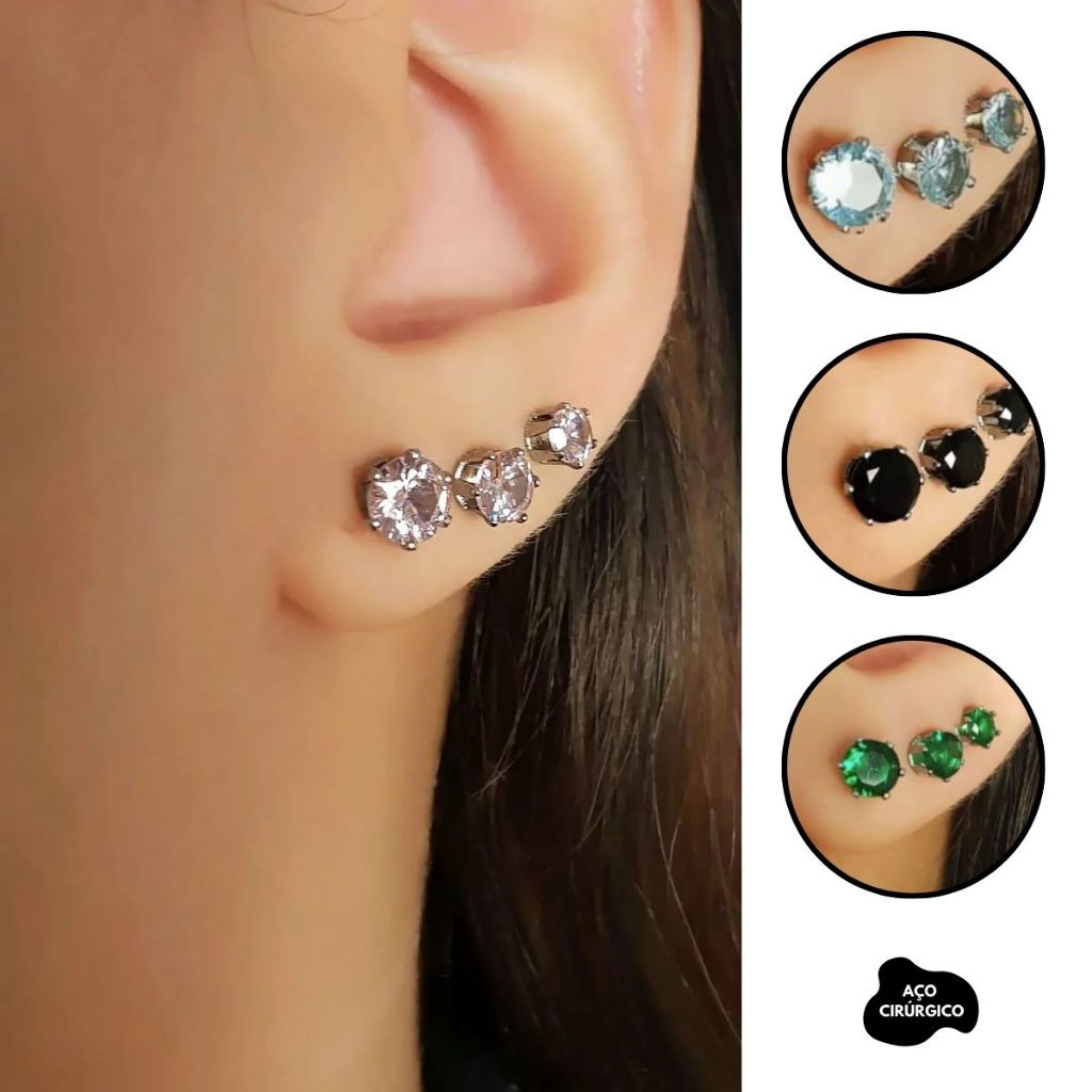 Brincos em Aço Cirúrgico 3 Furos: Onde Comprar | BuscaProdutos