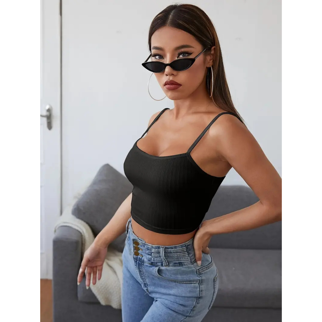 blusa feminina blusa cropped de alcinha ribanna blusa cropped