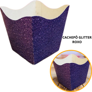 10~60 KIT CACHEPÔ DECORATIVO PAPEL FESTAS FLORES DECORAÇÃO COR IMITAÇÃO GLITTER ROXO 2.69 em Oferta na Shopee