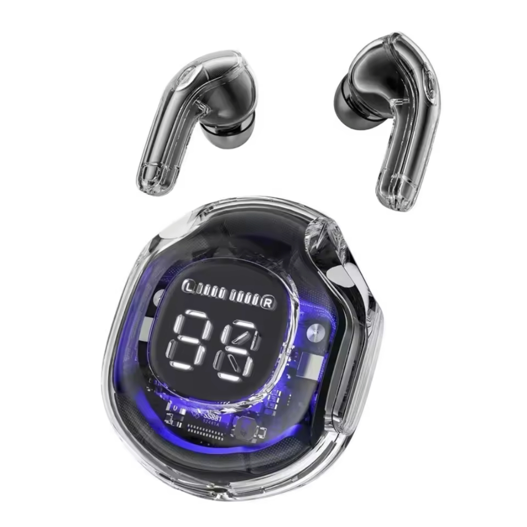 Fones de ouvido T8 PROBluetooth transparentes com display digital LED fone de ouvido intra-auricular sem fio em Oferta na Shopee