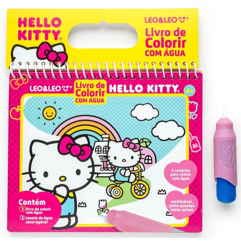 Livro de Colorir com Água - Hello Kitty / LEO&LEO / AQUABOOK / LEONORA