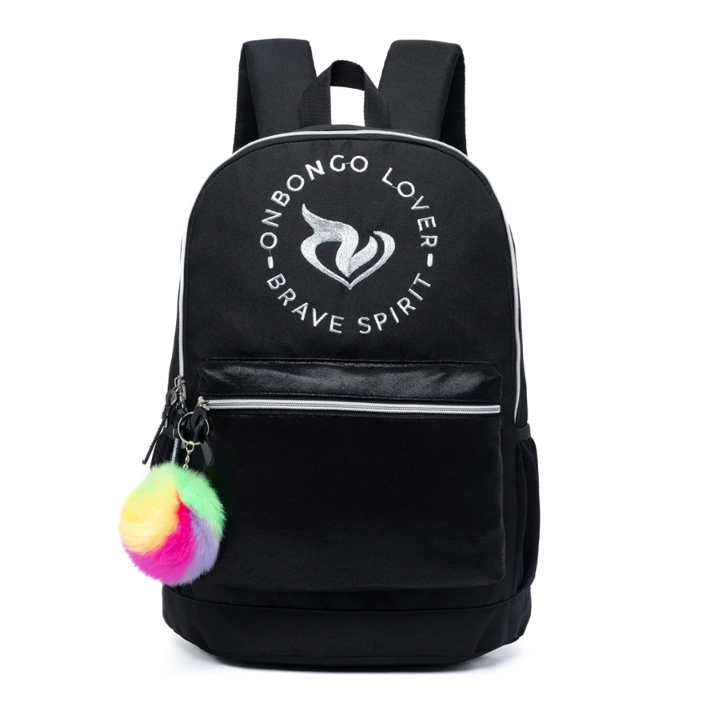 Mochila Casual Onbongo Pompom Espaçosa Resistente Leve