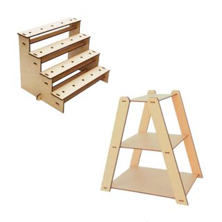 Kit porta doces enfeite mesa de festa aniversario escada 3 andar 32 cm e piruliteiro 21x16 cm mdf em Oferta na Shopee