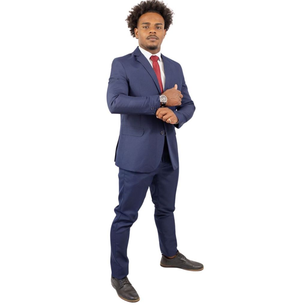 Terno Gabardine Social Masculino Elegante Slim Alto Padrão Luxo