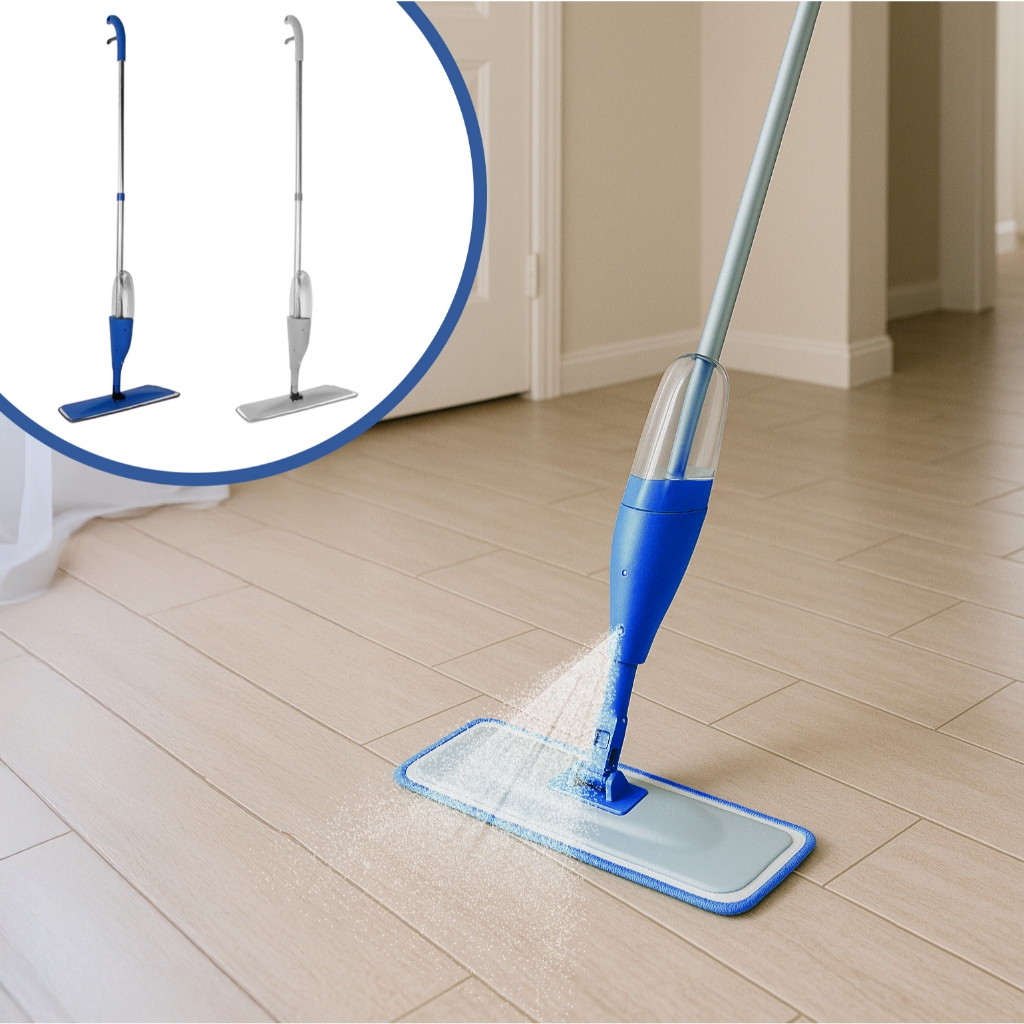 Mop Spray Rodo Mágico com Reservatório Esfregão Sortido Lava Seca Limpa Casa Chão Piso Mancha Poeira Sujeira Refil