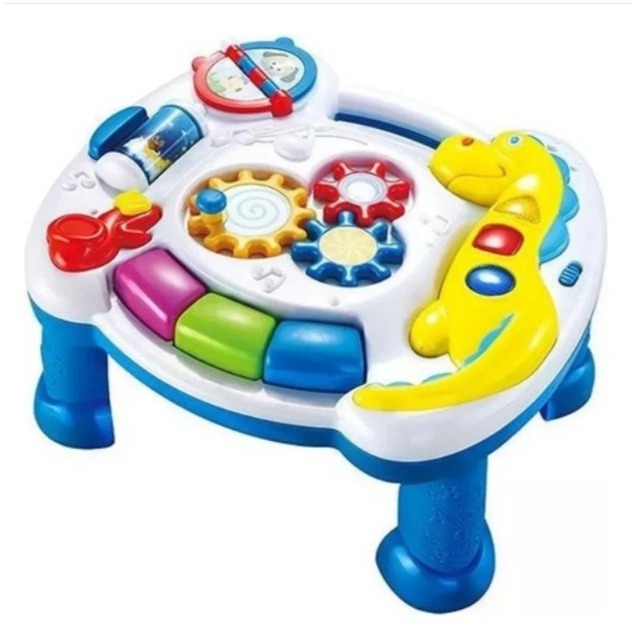 Mesinha Atividades Infantil Didática Mesa Bebe Interativa Cor Azul