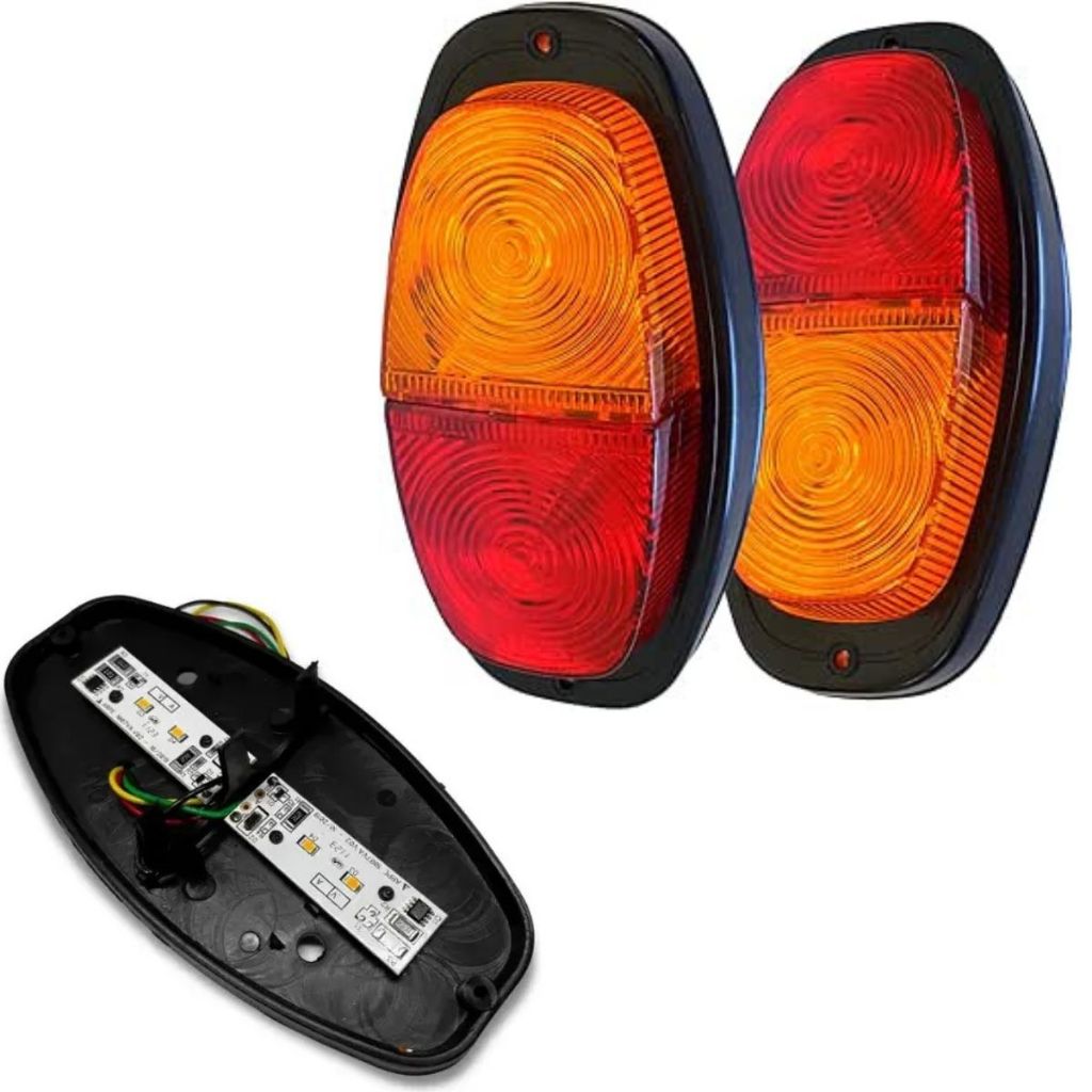 Lanterna Traseira Canoinha Carretinha Reboque Semi Reboque Led