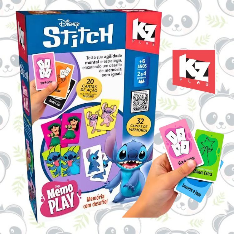 Jogo da Memória Stitch Disney Memo Play | Kz Play — R$ 45,90 em Shopee