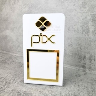 Placa Pix Acrílico Espelhado QR Code Pagamento Mesa Loja Balção em Oferta na Shopee