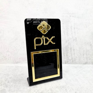 Placa Pix QR Code Display Acrílico Pagamento Loja Mesa Balção em Oferta na Shopee