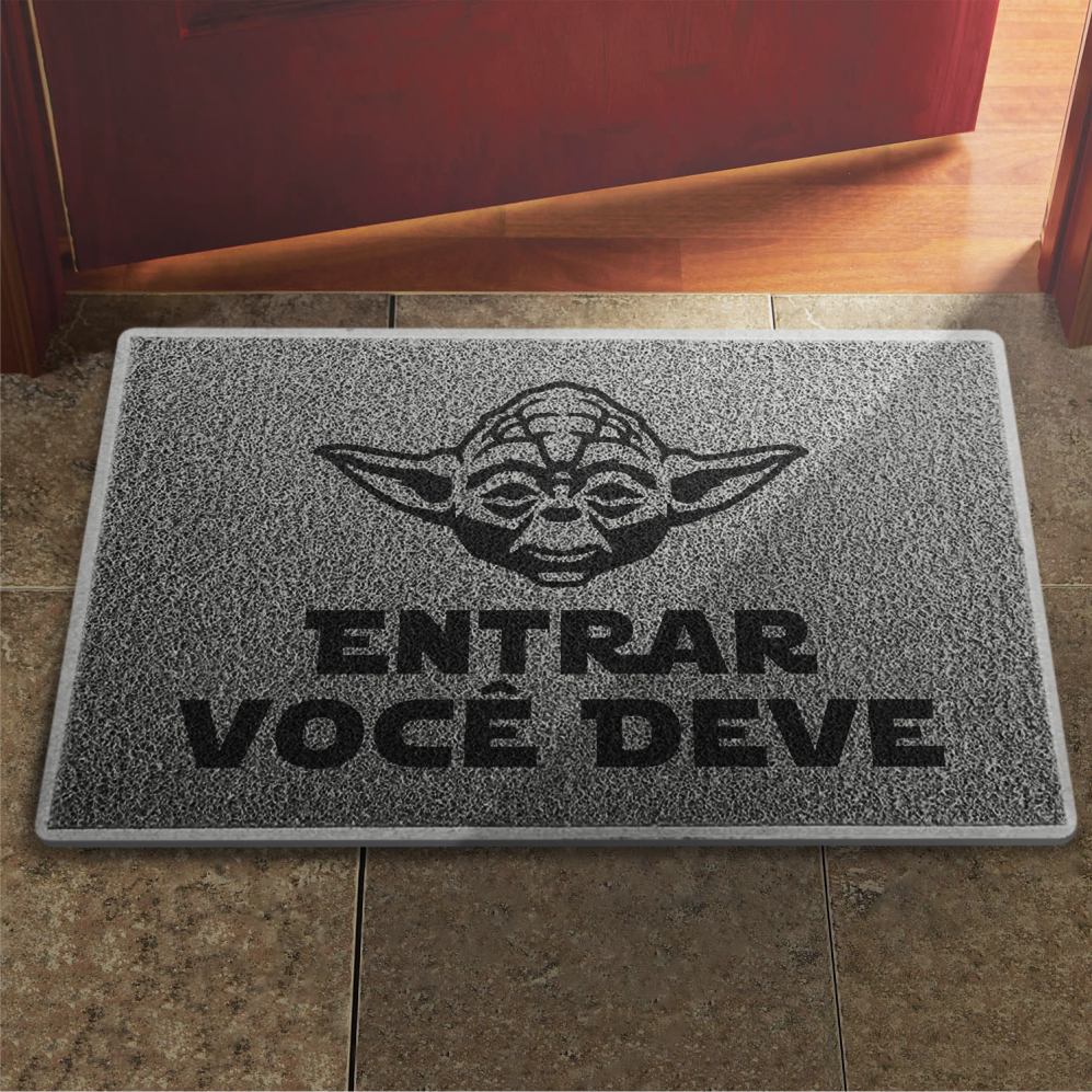 tapete capacho yoda star wars nerd entrar voce deve