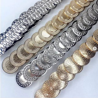 Cinto Elástico Medalhas Douradas Removível com Fechamento em Gancho Design Modelo HL-58 em Oferta na Shopee