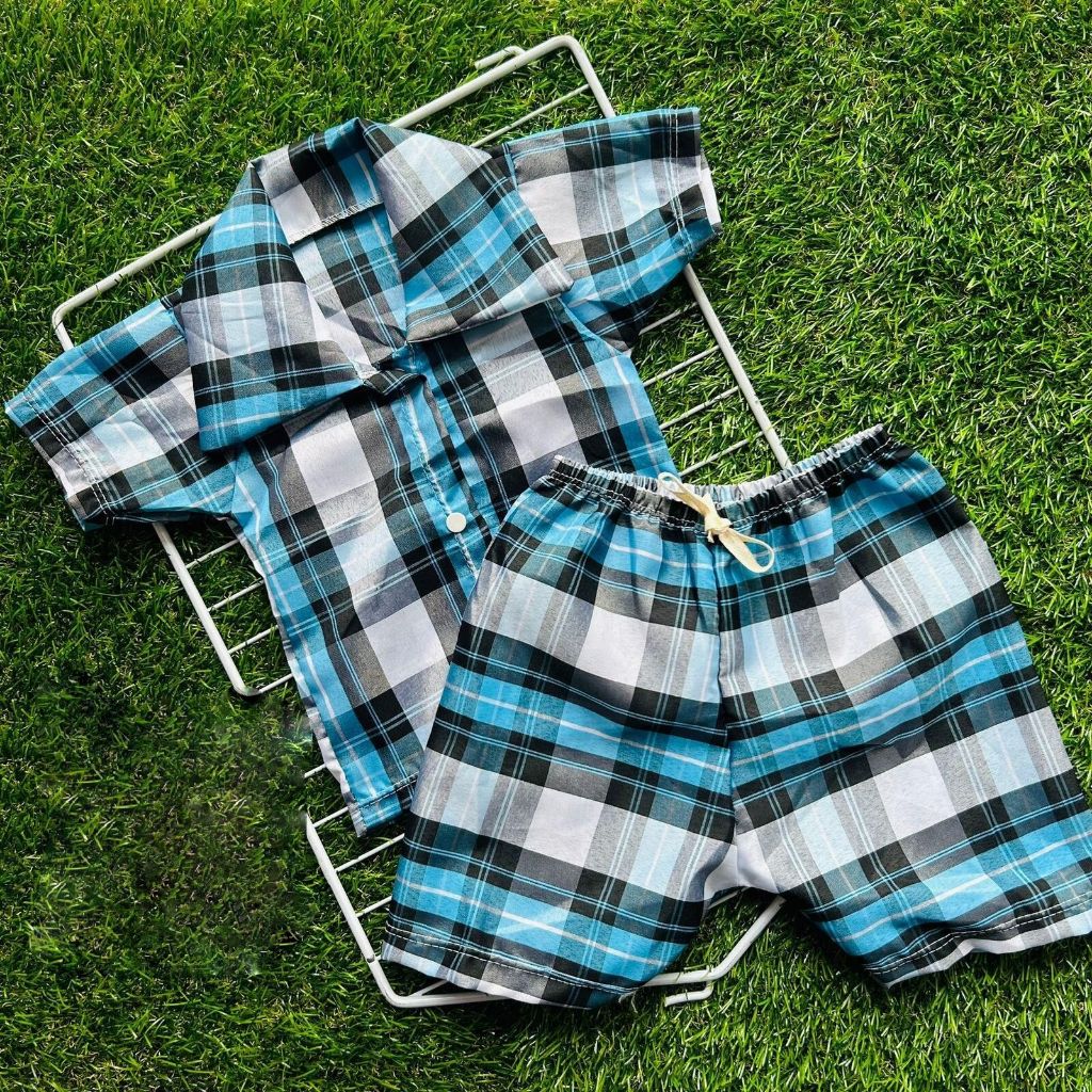 Conjunto Xadrez Menino Mauricinho Infantil Festa Junina Caipira Camisa Short Bebê