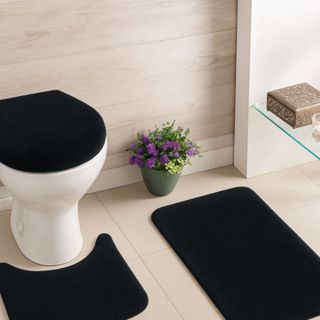 Kit Jogo de Tapete de Banheiro 3 Peças Pelo Baixo Várias Cores em Oferta na Shopee