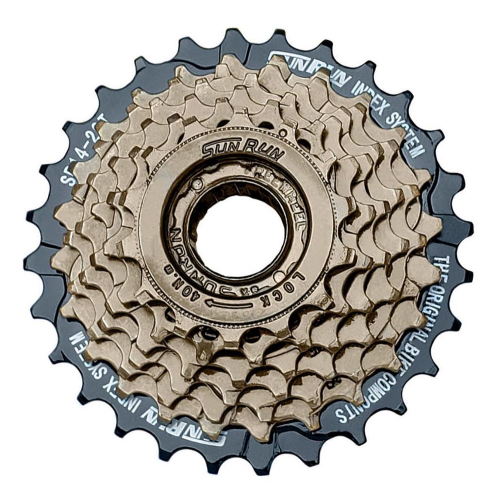 Catraca Roda Livre 7 Marchas 14/28 Index Sunrun Ultima Preta Cor Dourado-escuro em Oferta na Shopee