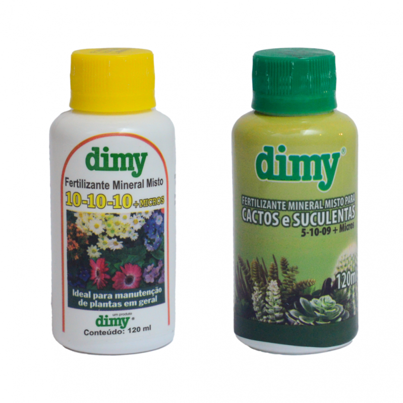 2X Fertilizantes NPK 10.10.10 + Cactos e Suculentas (120ML)DIMY Liquido Concentrado