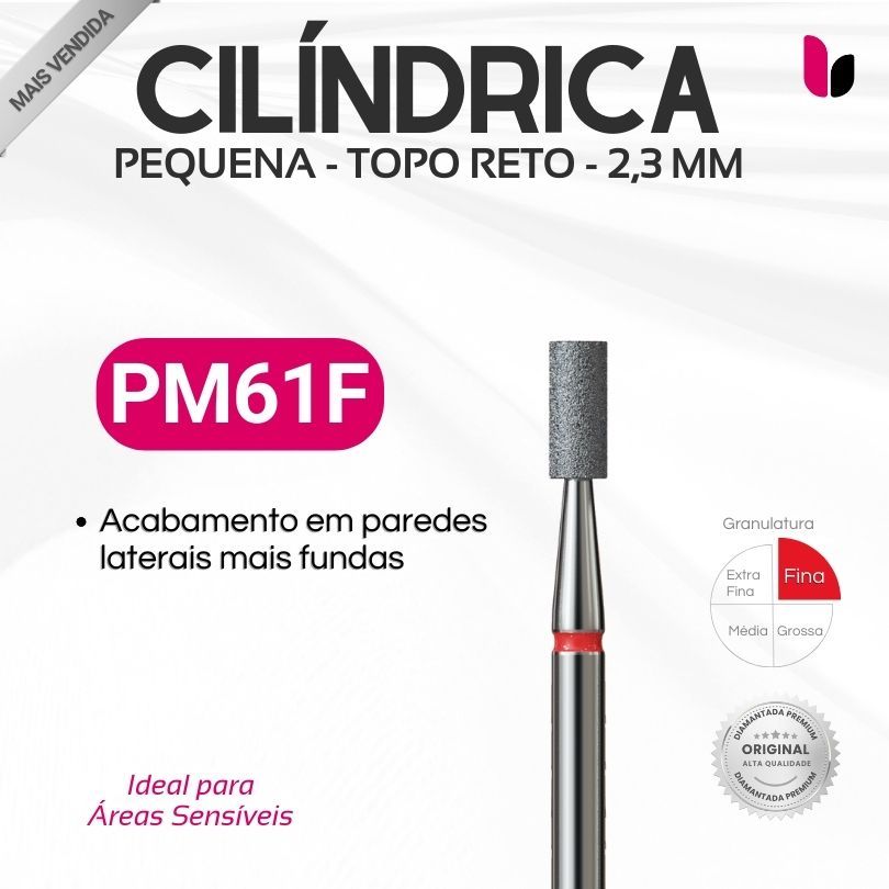 61F - Broca Diamantada - Cilíndrica Pequena Topo Reto - 2,3mm em Oferta na Shopee