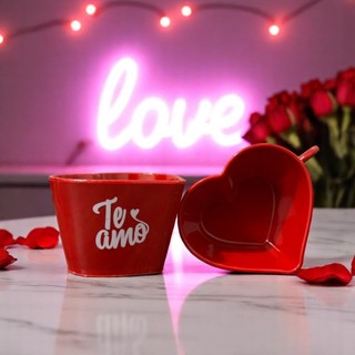 Kit 10 Xícaras coração te amo 90ml vermelha dia dos namorados lembrancinha café chá fofo amor