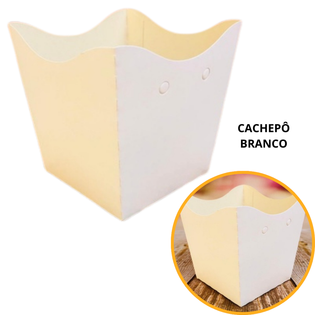 10~60 KIT CACHEPÔ DECORATIVO PAPEL FESTAS FLORES DECORAÇÃO COR BRANCO 2.1 em Oferta na Shopee