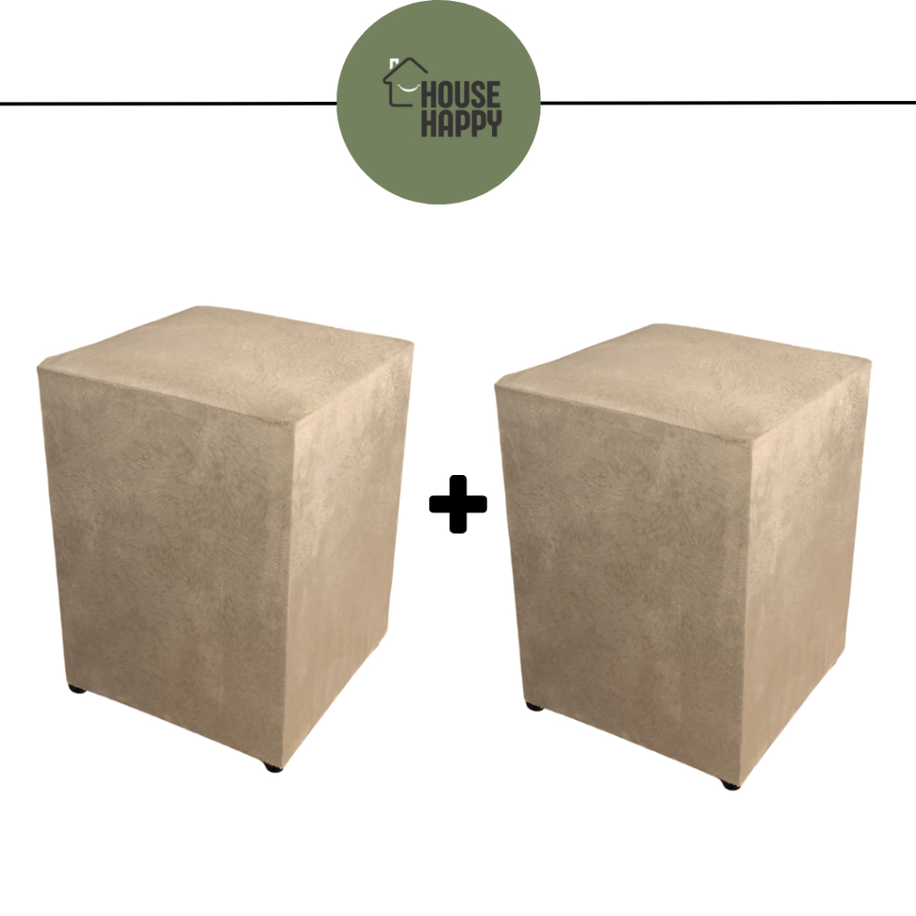 Puff Kit 2 Banqueta Decorativa fofo Estofado em Oferta na Shopee