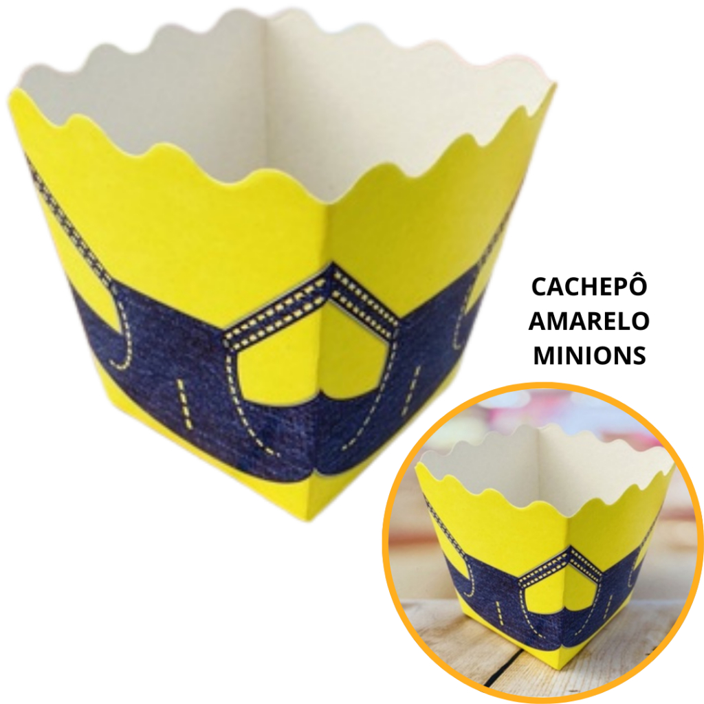 10~60 KIT CACHEPÔ  DECORAÇÃO BONECO AMARELO TEMA FESTA em Oferta na Shopee