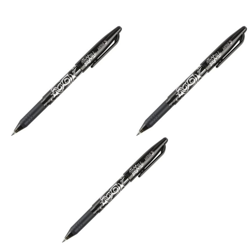 KIT 3x Caneta Apagável Esferográfica Frixion Ball 0.7mm Pilot - Preta