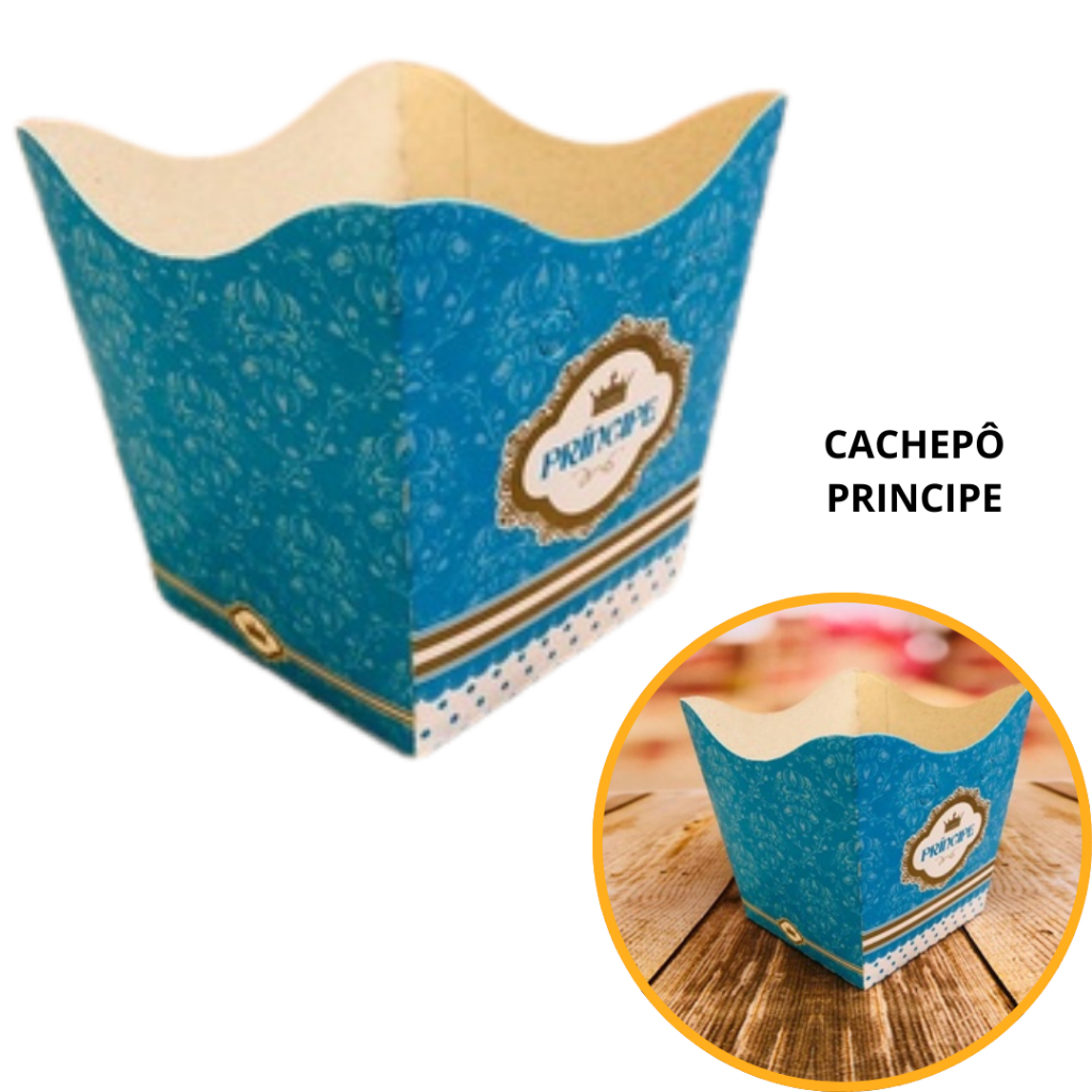 10~60 KIT CACHEPÔ DECORATIVO PAPEL FESTAS FLORES DECORAÇÃO TEMA PRÍNCIPE REALEZA COROA AZUL 44.1 em Oferta na Shopee