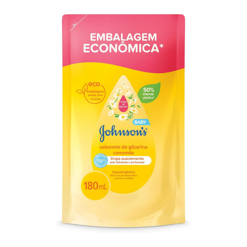 Sabonete Líquido Infantil Johnson's Baby Camomila Com 180ml em Oferta na Shopee