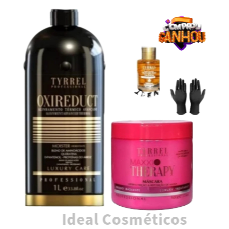 Progressiva Oxireduct Sem Formol 1L + Máscara Maxxi Therapy + (Òleo 7ml) + (Par de luvas latex)