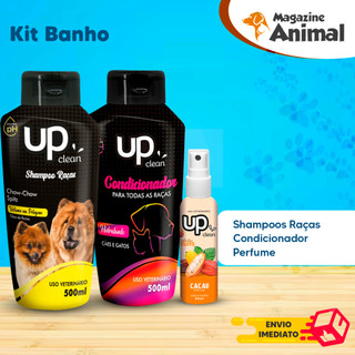 Kit Banho Shampoo para Cachorro Chow Chow Spitz + Condicionador Universal Kit Shampoo Pet Spitz Alemão Cheiroso UP Clean