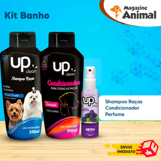 Kit Shampoo para Cachorro Maltês Yorkshire 500ml + Condicionador 500ml Kit Banho Cachorro Shampoo Pet Cheiroso UP Clean