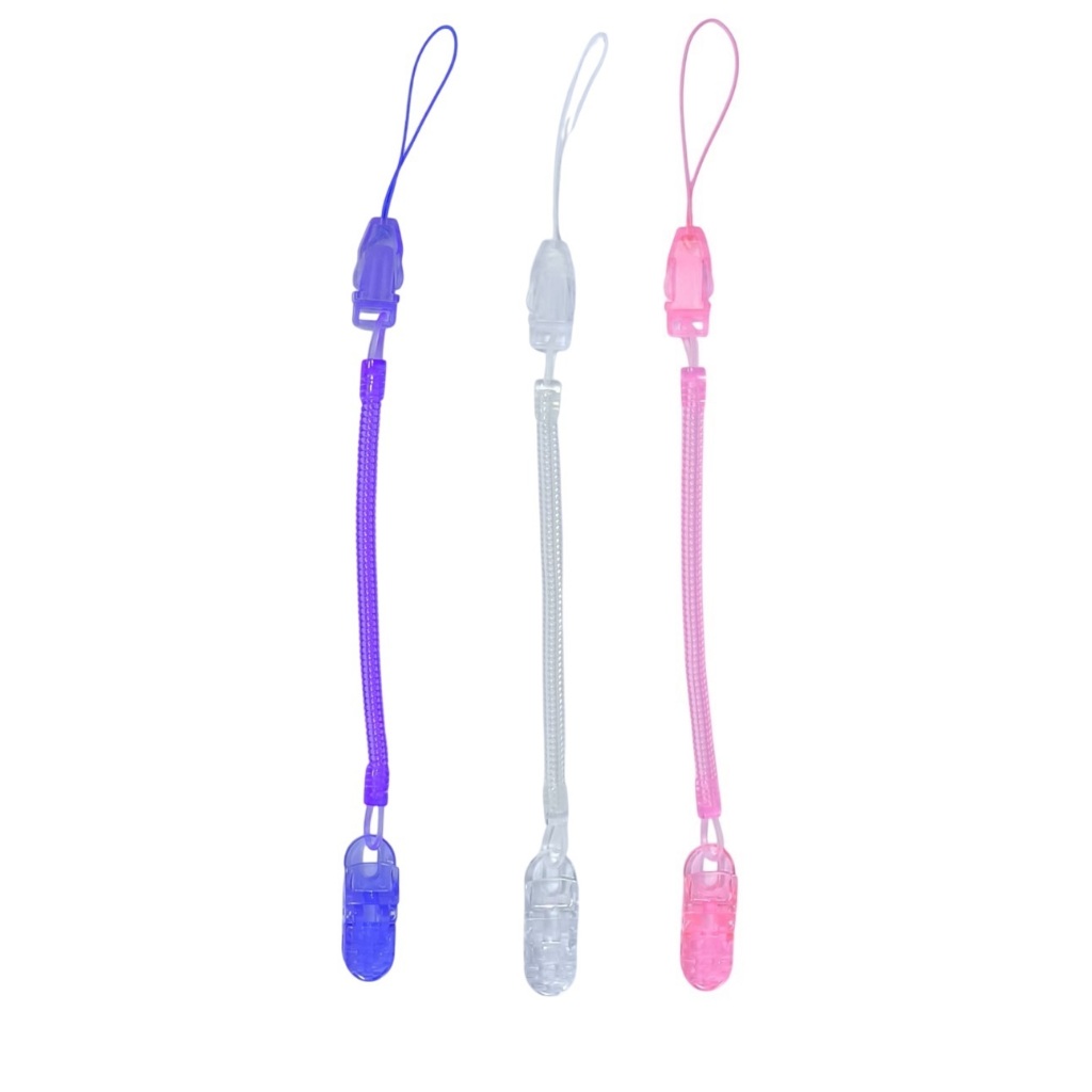 2 prendedores Cordinha Clip de chupeta bico bebê menina cor lisa mola de silicone Rosa Lilás Transparente em Oferta na Shopee