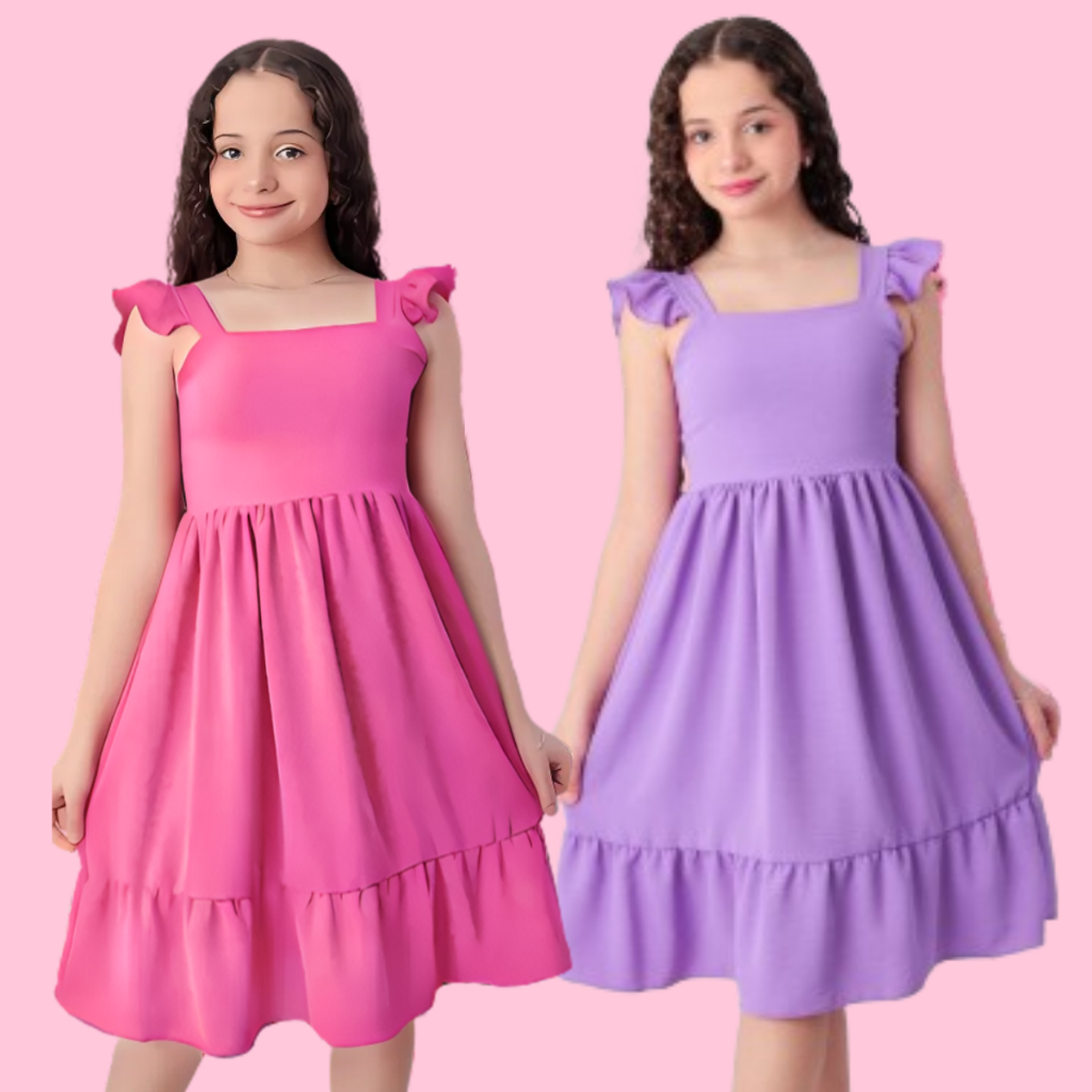 Vestido Juvenil Infantil Menina Moda Evangélica Princesa 10 12 14 e 16 em Oferta na Shopee