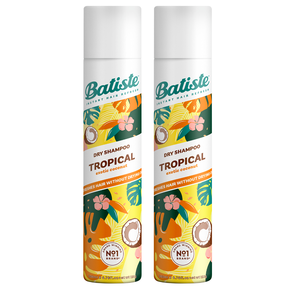 Shampoo a Seco Batiste Tropical 200ml Limpeza Sem Água e Volume