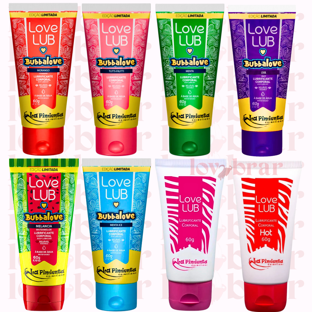 KIT Gel Lubrificante Para Sexo Anal ou Vaginal Love Lub Neutro/ Hot / Ice 60g - SexShop