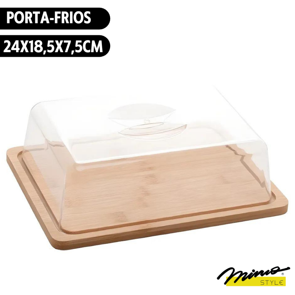 Porta Frios Retangular com Tampa de Bambu Ecokitchen Mimo