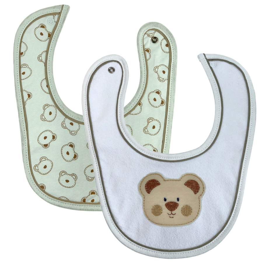 Kit 2 Babadores Achadinho Bebê Impermeável com Botão