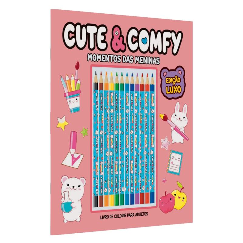 Livro Cute & Comfy |  Momentos das Meninas  | Edição Luxo | 12 Lápis de Cor em Oferta na Shopee