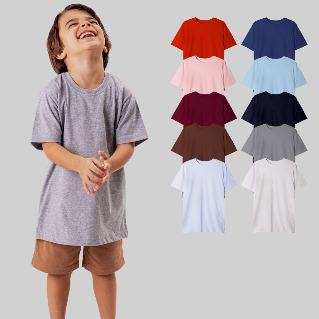 Camiseta Basic Streetwear Infantil Cores Diversas em Oferta na Shopee