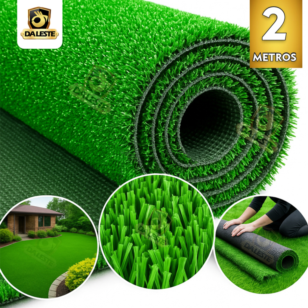 Grama Sintética 50cm por 1 e 2 metros de 12mm Jardim Casa Gramado Artificial Quintal Pet Cenário