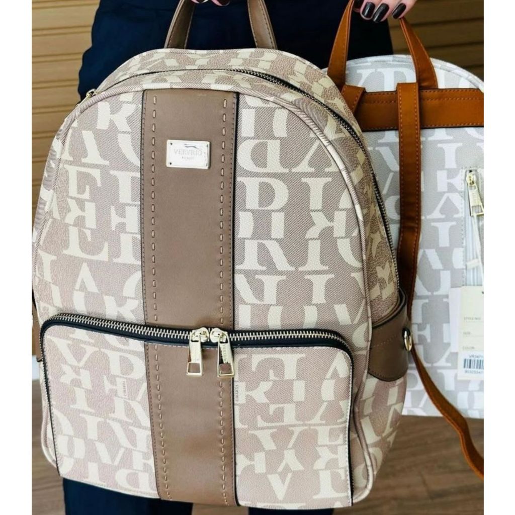 Mochila Feminina Elegante Veryrio Estampada Trabalho Notebook Reforçada Alças Ajustáveis
