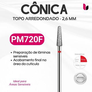 720F - Broca Diamantada - Tronco Cônica Ponta Arredondada - 2,6mm em Oferta na Shopee