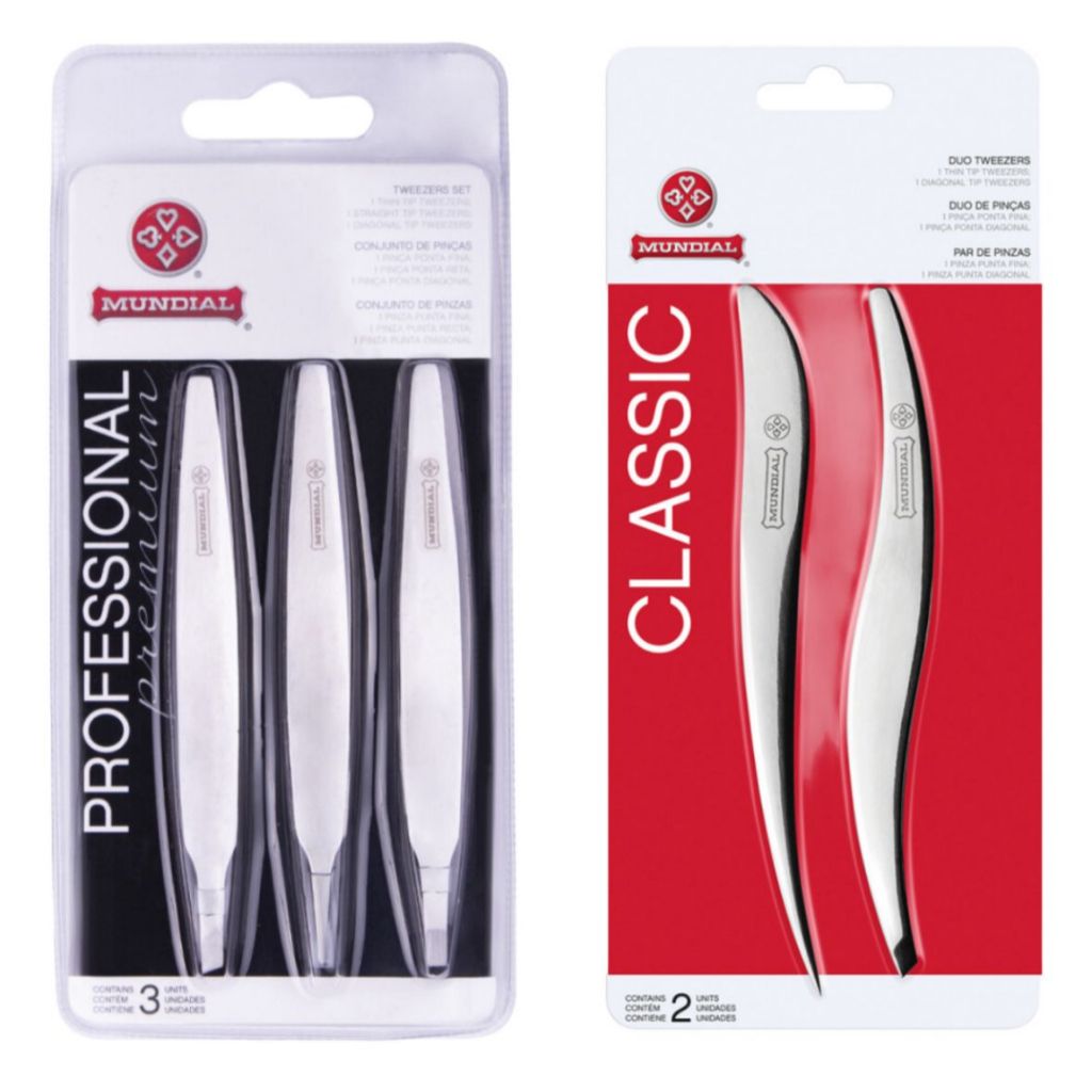 Kit Pinça Bc394 + Bc391 Mundial Designer Sobrancelha Profissional inox