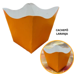 10~50 KIT CACHEPÔ FESTA LARANJA 9X9X7CM VAZO DECORAÇÃO 2.13 ( NC TOYS CACHEPÔ ) (CHOCO)