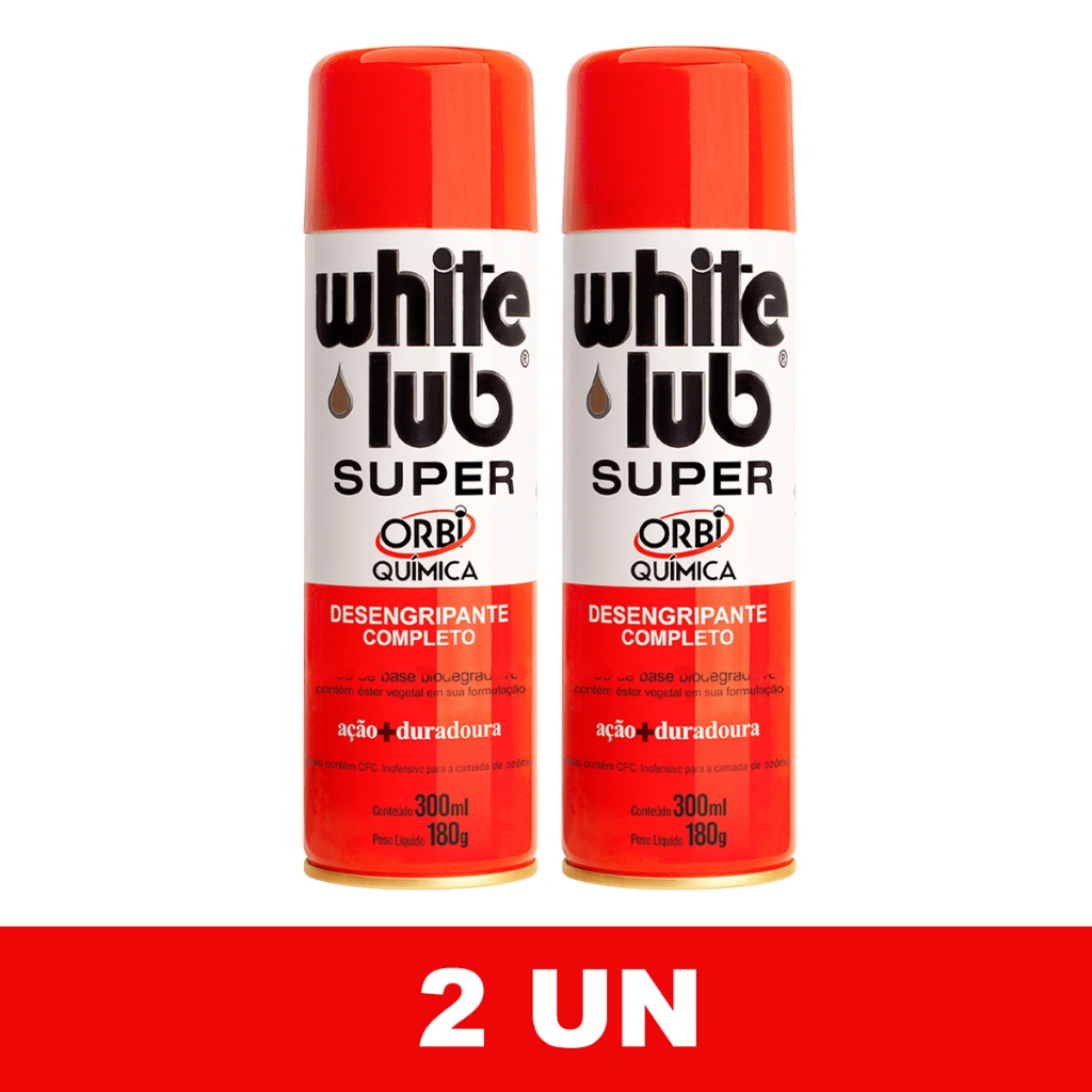 Kit 2 Desengripante Spray White Lub 300ml Lubrificante Para Corrente De Moto Desengraxante