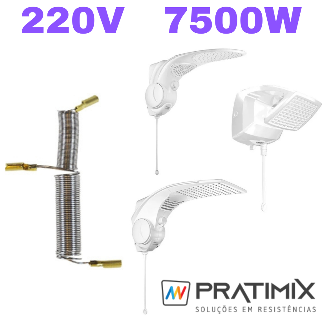 Resistência Duo Shower Quadra Eletrônica Plus Turbo Futura Lorenzetti 7500w 220v