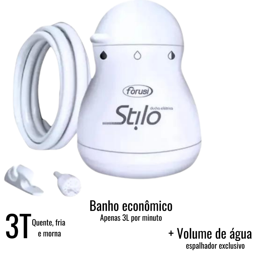 Chuveiro 3 Temperaturas Stilo Forusi 220v Branco